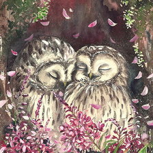 Схема вышивки «Весенние совы»
