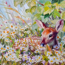 Схема вышивки «Gift Among Flowers.»