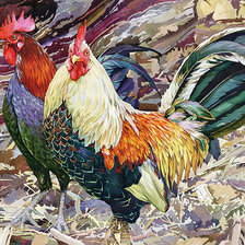 Схема вышивки «Петухи»