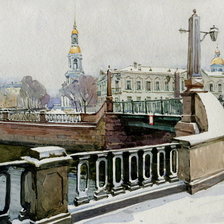 Схема вышивки «Первый снег»