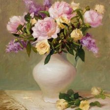 Схема вышивки «Ваза с цветами»