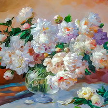 Схема вышивки «Bouquet of Tender Peonies.»