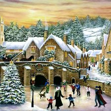 Схема вышивки «зимний вечер»