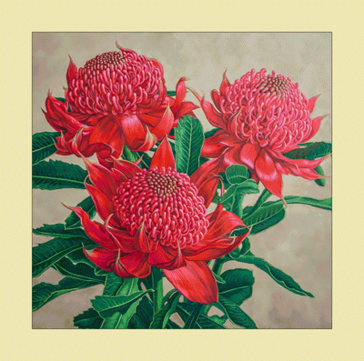 Экзотические цветы. - экзотика, цветы, живопись - предпросмотр