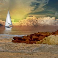 Схема вышивки «Яхта»