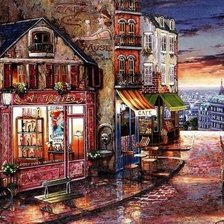 Схема вышивки «РОМАНТИЧЕСКИЙ ГОРОД.КАФЕ СТРИТ»