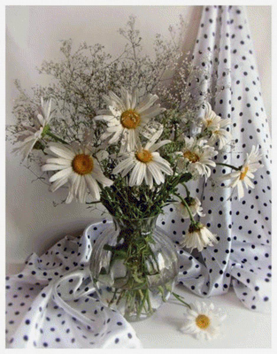 Букет ромашек - натюрморт, ромшки, цветы, букет - предпросмотр