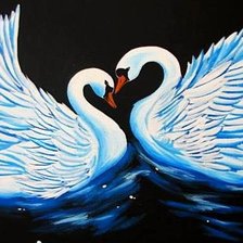 Схема вышивки «Пара лебедей»