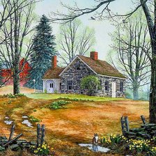 Схема вышивки «пейзаж»