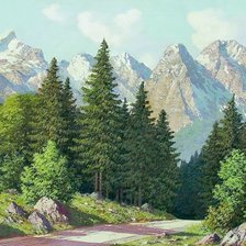 Схема вышивки «пейзаж»