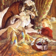 Схема вышивки «КРАСНАЯ ШАПОЧКА И СЕРЫЙ ВОЛК»