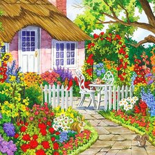 Схема вышивки «летний домик»