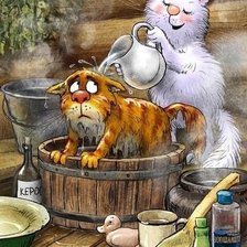 Схема вышивки «Баня»