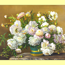 Схема вышивки «Пионы.Букет.»