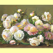 Схема вышивки «Пионы.Букет.»