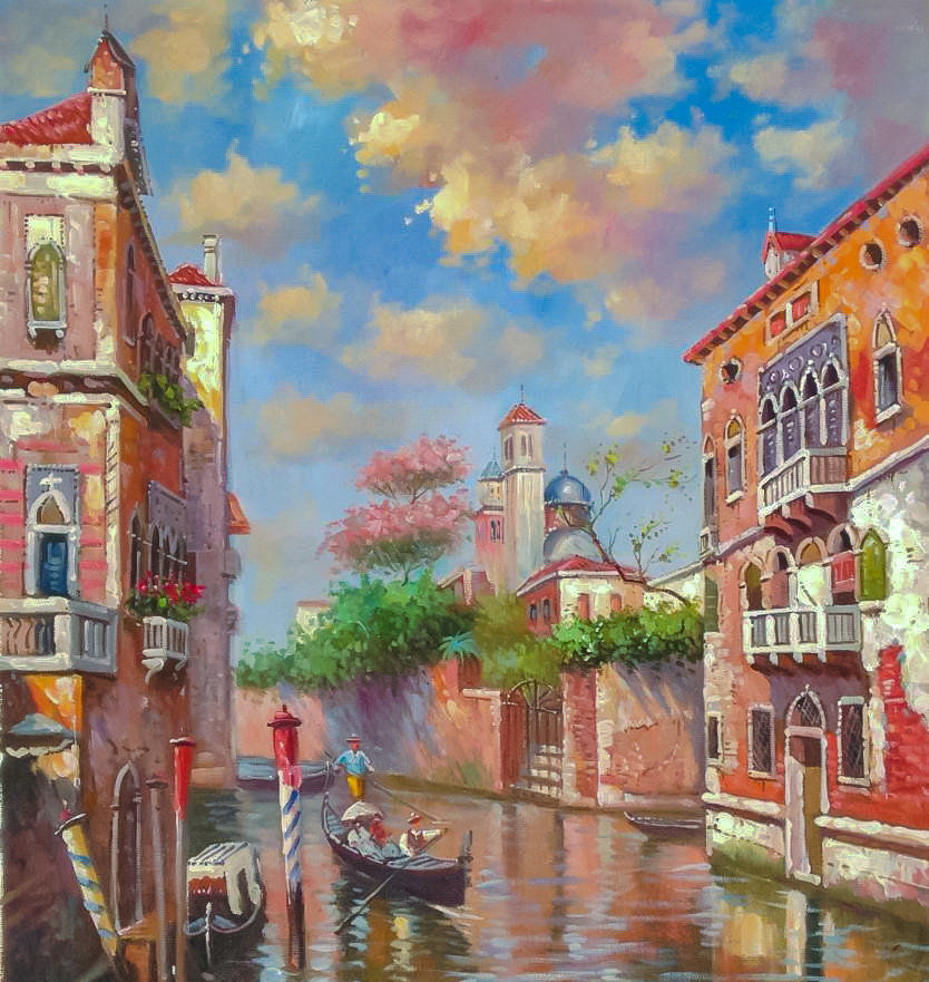 Walk in Venice. - augusto javino bruno painter.scenarys.people.venice. - оригинал