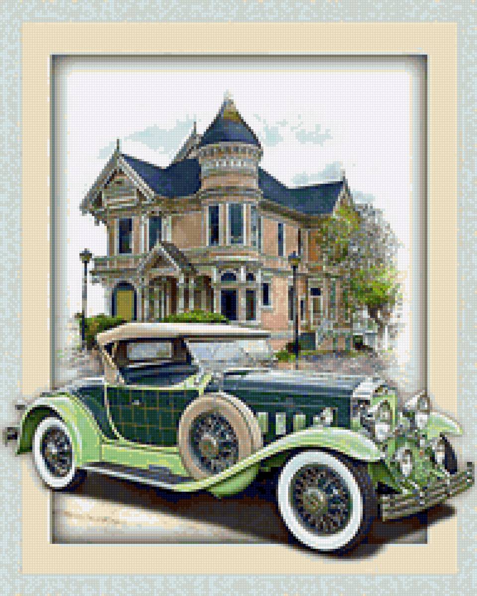 машина - дом, замок, машина, ретро - предпросмотр