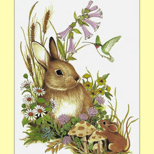 Схема вышивки «Зайка и мышонок.»