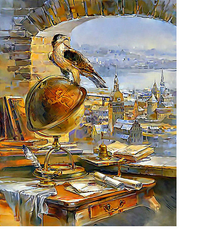 12511 - город, орел, ночь, глобус - оригинал