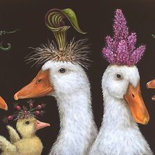 Схема вышивки «праздничные гуси»