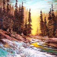 Схема вышивки «зимний пейзаж»