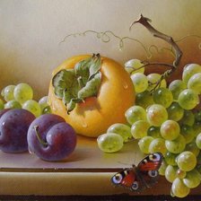 Схема вышивки «Натюрморт с виноградом»