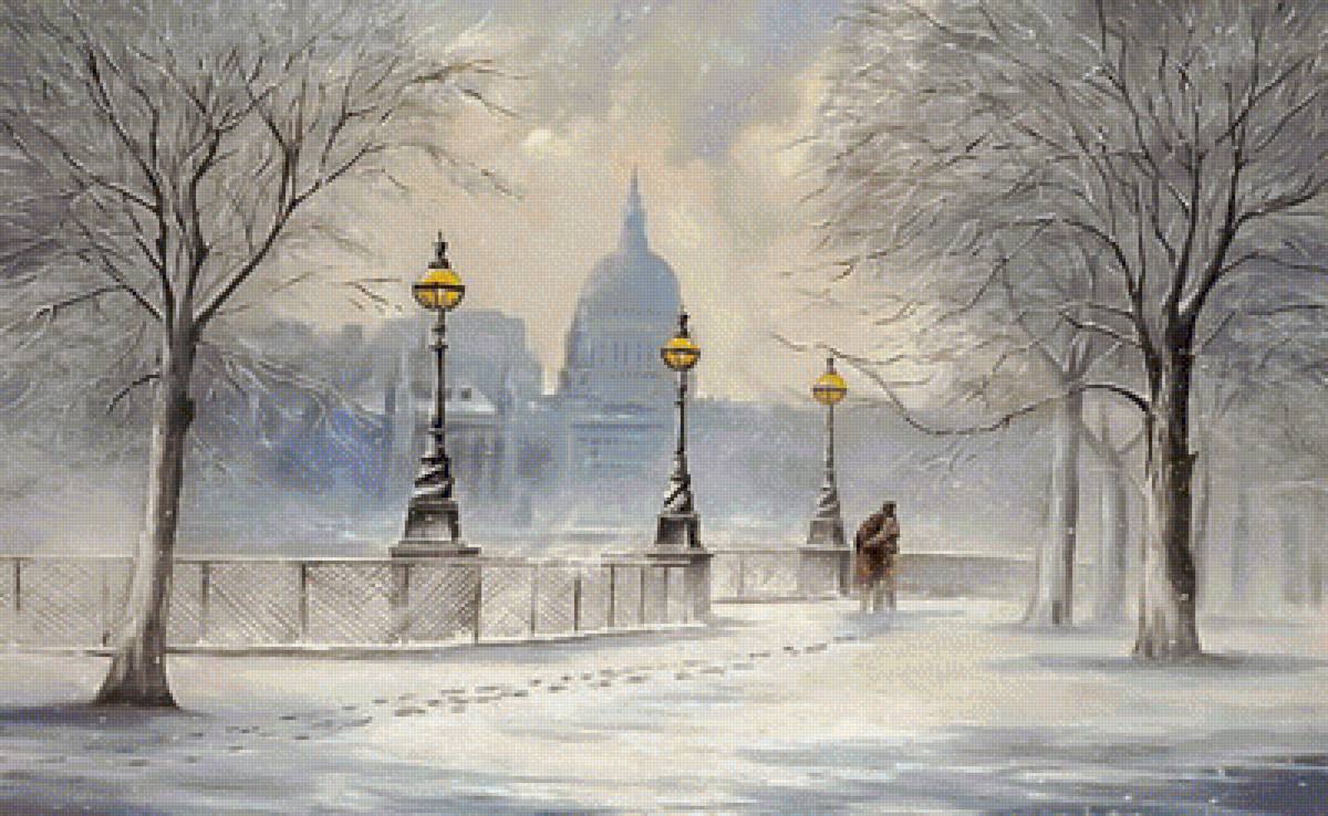 Romantic Snow. - jeff rowland painter.snowscenes.people. - предпросмотр