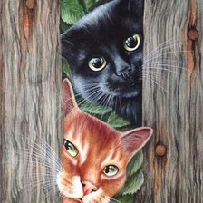 Схема вышивки «котята»