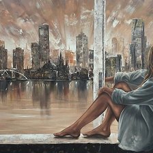 Схема вышивки «вид из окна»