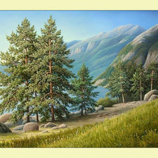 Схема вышивки «Горный пейзаж.»