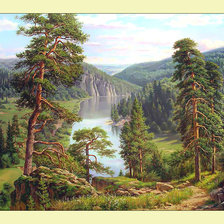 Схема вышивки «Пейзаж.»