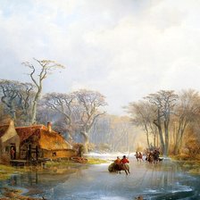 Схема вышивки «голландский пейзаж»