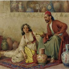 Схема вышивки «На восточном базаре (по картине Франческо Балессиа)»