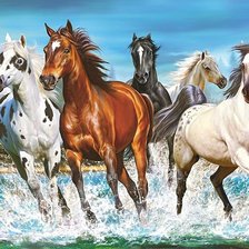 Схема вышивки «кони»