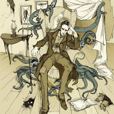 Схема вышивки «H.F.Lovecraft»