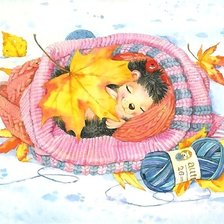 Схема вышивки «спящий ёжик»