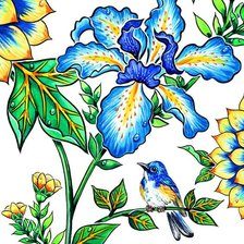 Схема вышивки «птичка»