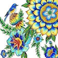 Схема вышивки «птичка»