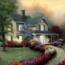 Схема вышивки «дом у которого есть сердце»