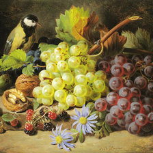 Схема вышивки «Синица и виноград»