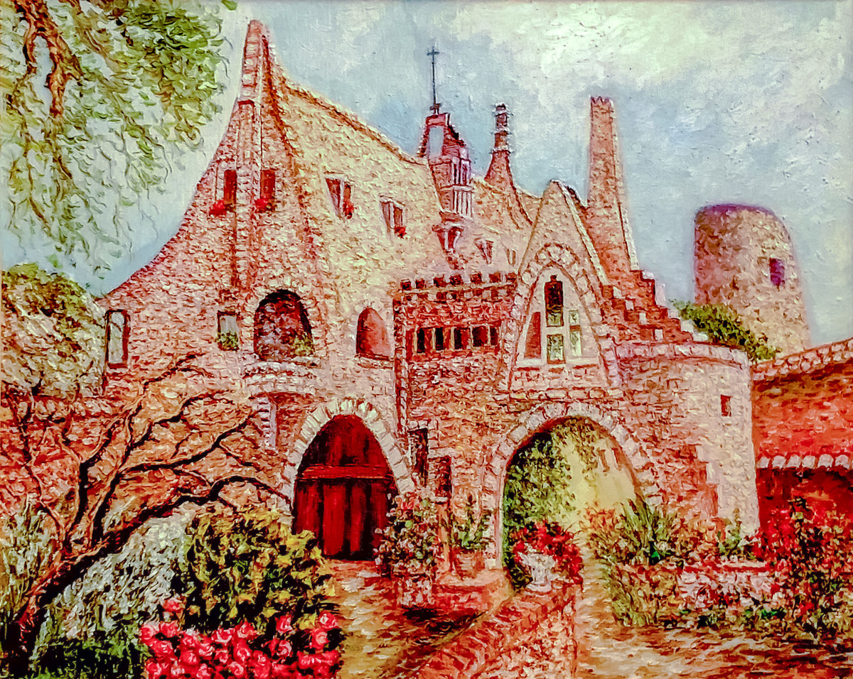 Colonia Güell Wineries. (Barcelona). - maruchi ripoll art.scenarys.flowers and gardens. - оригинал