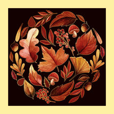 Схема вышивки «Серия "Подушки". Осенняя»