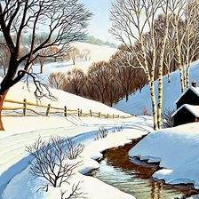 Схема вышивки «зимний день»