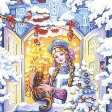 Схема вышивки «снегурочка»