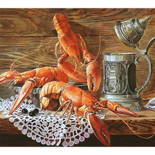 Схема вышивки «Серия "Натюрморты". Раки»