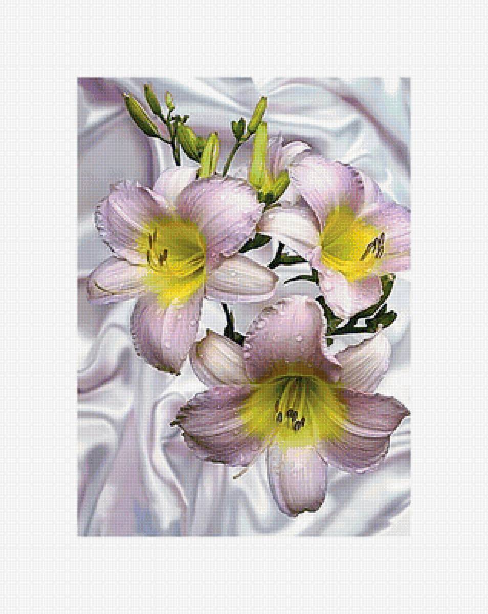 Лилии. - живопись, лилии, цветы, букет - предпросмотр