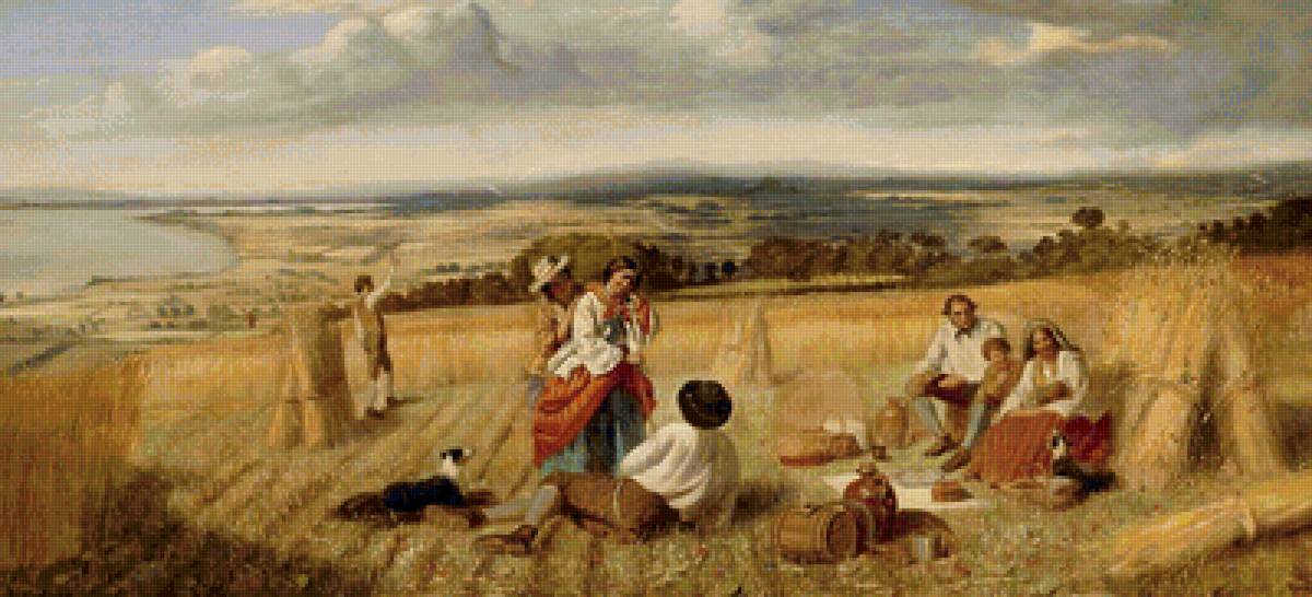 В поле - поле, кувшины, лето, сено, люди - предпросмотр