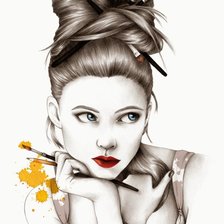 Схема вышивки «девушка»