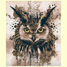Схема вышивки «Сова. Акварель.»