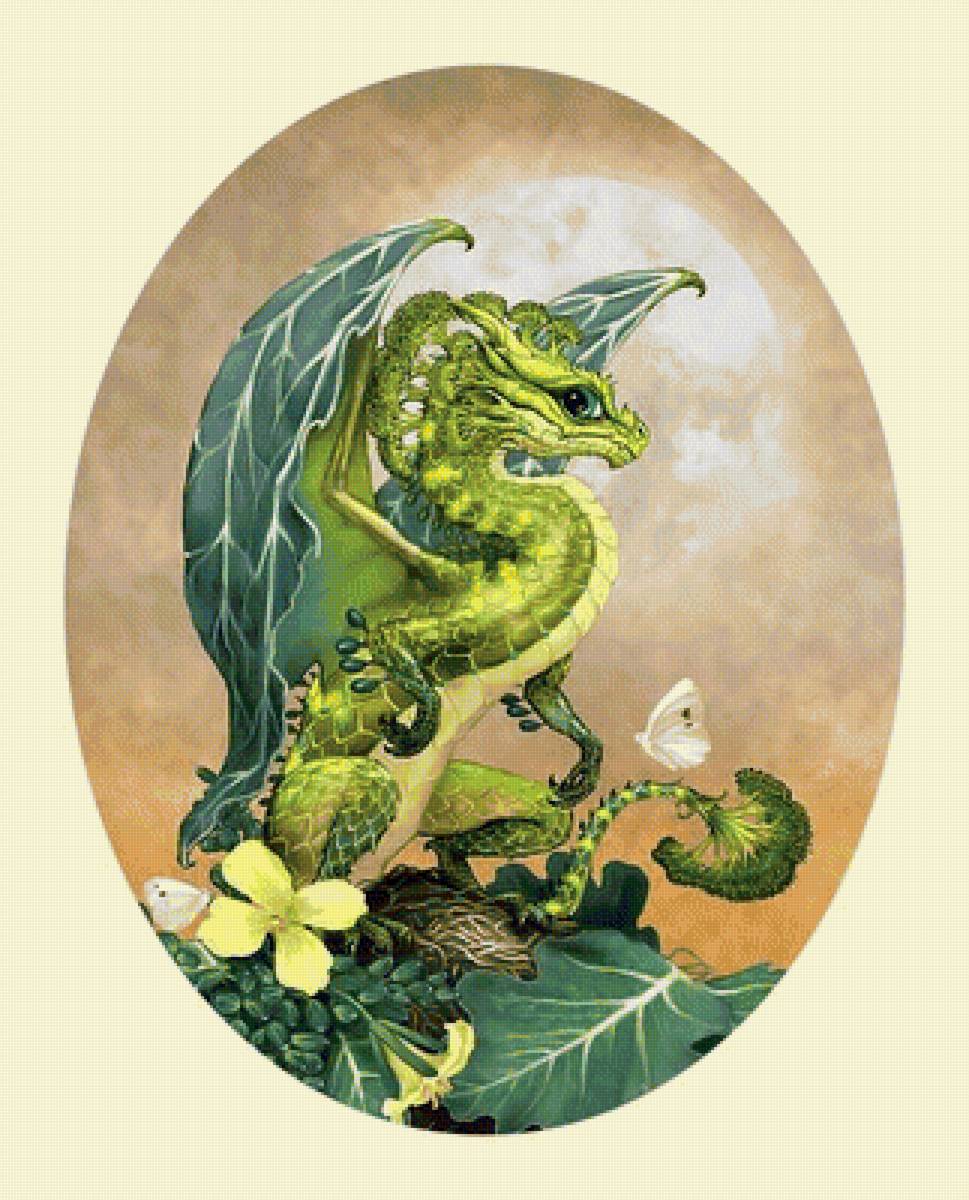 Зелёный дракон. - детская, дракон - предпросмотр